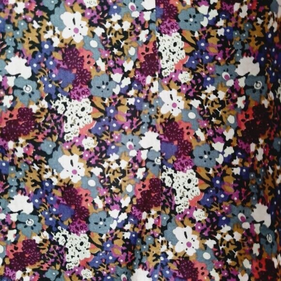 XXI FOREVER 21 Button Down Ditsy Floral Ruffle Detail Blouse Top Colorful Sz S - Picture 3 of 15